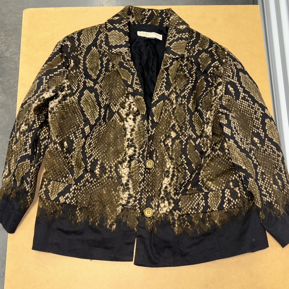 Michael Kors Women's Faux Snake Print Blazer Jacket